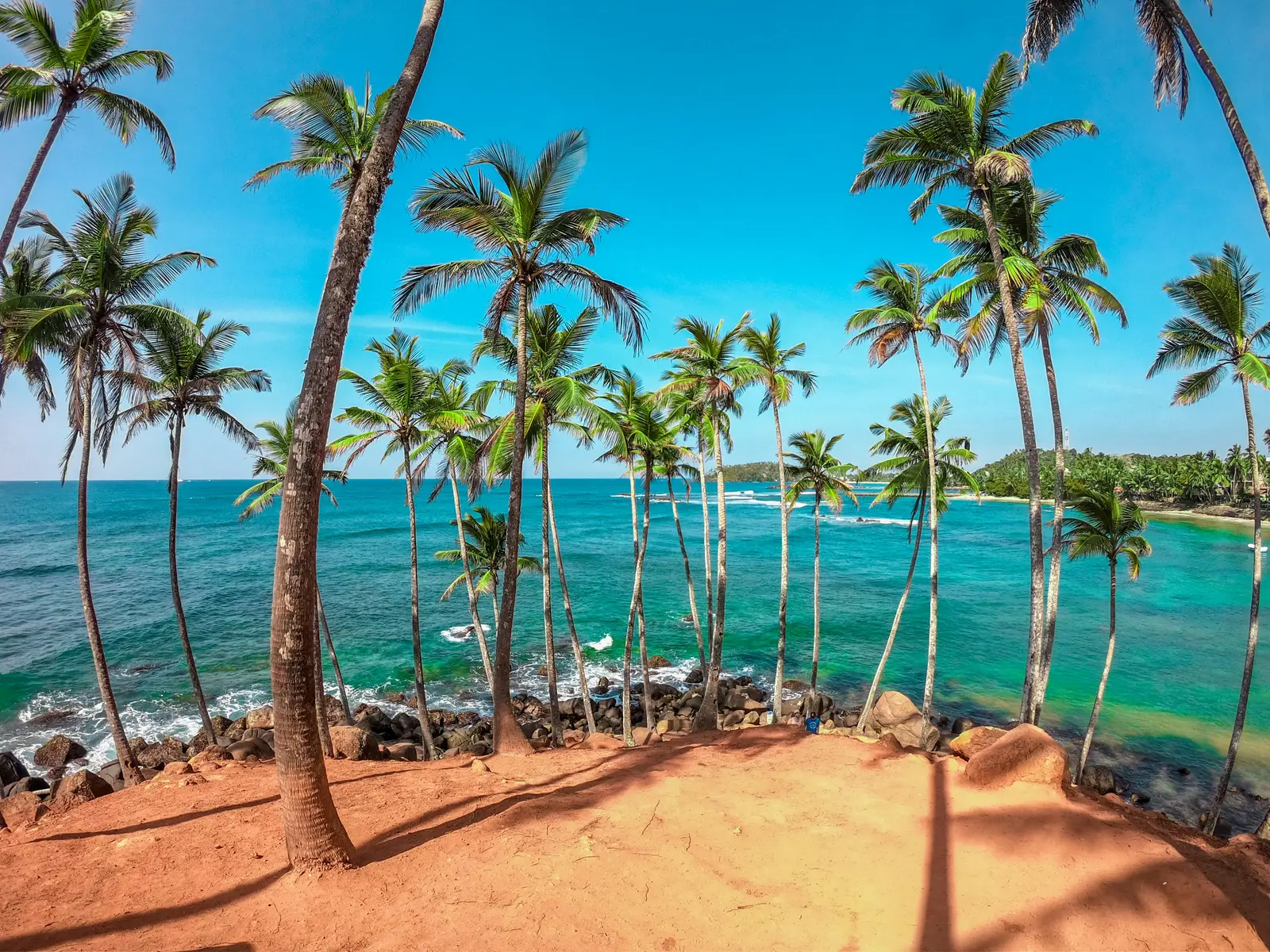 Coconut Tree Hill overlooking turquoise bay on the south coast