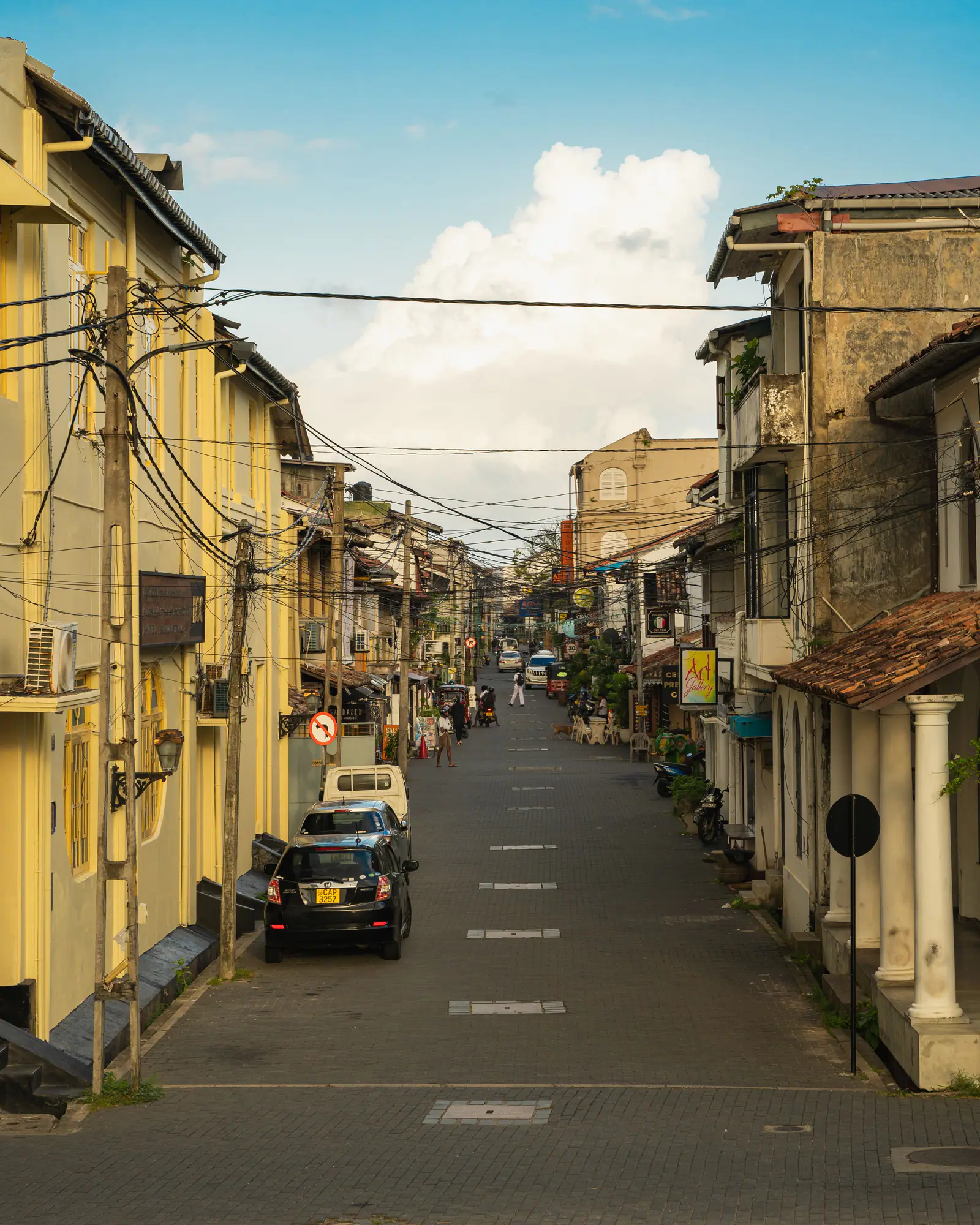 A sunlit street within Galle Fort